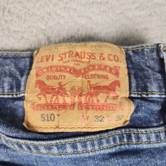 Levi’s 510 Skinny Jeans Mens Size 32 X 30 Blue Faded Wash Denim Stretch Modern - Picture 7 of 16